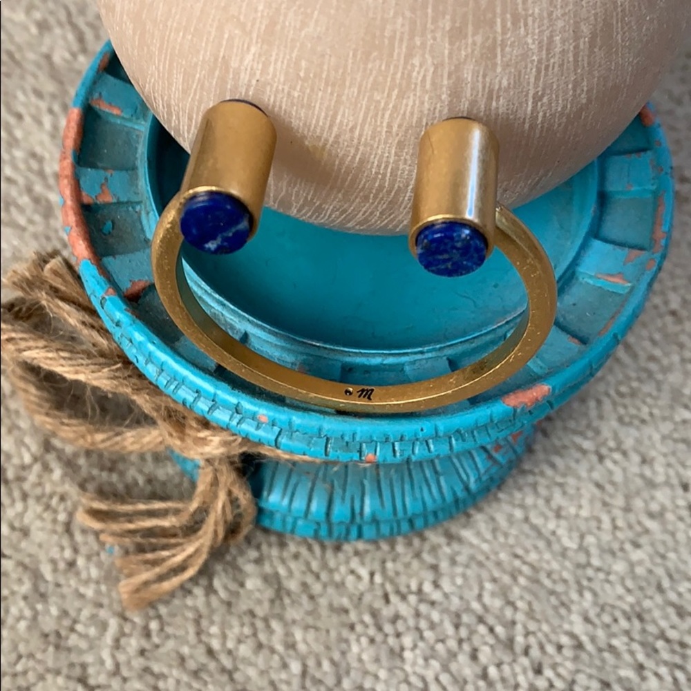 Lapis & Brushed Gold Bracelet